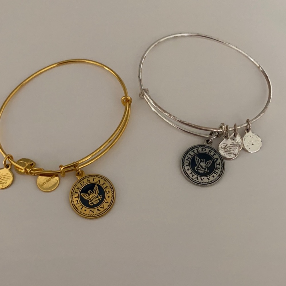 Alex and Ani Navy bangles